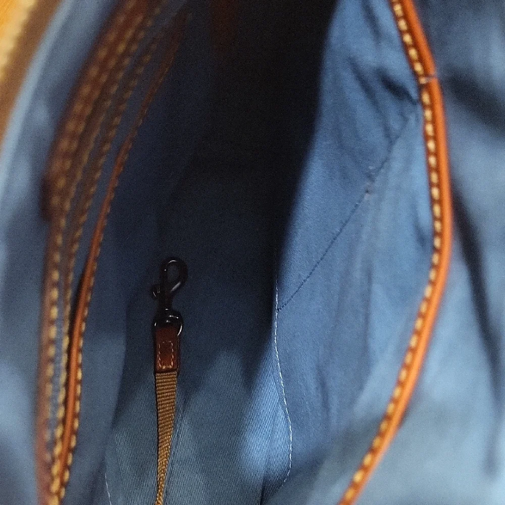 Dooney & Bourke Blue and Red Shoulder Bag with Travel-Inspired Design - Picture 5 of 6